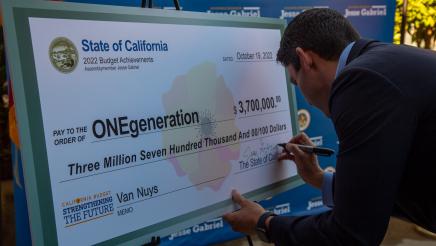 Assemblymember Jesse Gabriel Presents $3.7 Million Check to ONEgeneration to Expand Childcare Services in the San Fernando Valley
