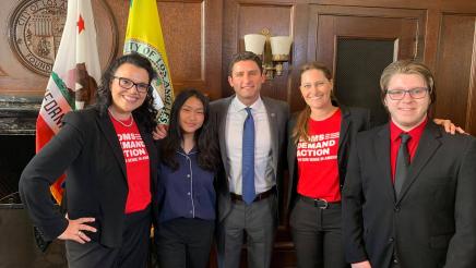  Assemblymember Gabriel joins LA Mayor Eric Garcetti at a roundtable on gun violence prevention